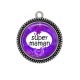 Pendentif Cabochon Argent - super maman