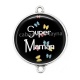 Connecteur Cabochon Argent - super maman