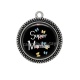 Pendentif Cabochon Argent - super maman