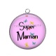 Pendentif Cabochon Argent - super maman