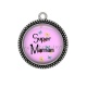 Pendentif Cabochon Argent - super maman