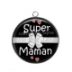 Pendentif Cabochon Argent - super maman