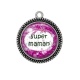 Pendentif Cabochon Argent - super maman
