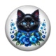 Cabochon Résine - chat fleur