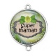 Connecteur Cabochon Argent - super maman