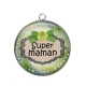 Pendentif Cabochon Argent - super maman