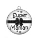 Pendentif Cabochon Argent - super maman