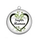 Pendentif Cabochon Argent - super maman