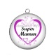 Pendentif Cabochon Argent - super maman