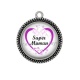 Pendentif Cabochon Argent - super maman