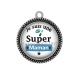 Pendentif Cabochon Argent - je suis une super maman