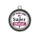 Pendentif Cabochon Argent - je suis une super maman