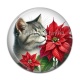 Cabochon Résine - chat fleur