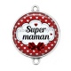Connecteur Cabochon Argent - super maman