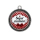 Pendentif Cabochon Argent - super maman