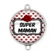 Connecteur Cabochon Argent - super maman