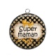 Pendentif Cabochon Argent - super maman