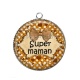 Pendentif Cabochon Argent - super maman