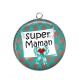 Pendentif Cabochon Argent - super maman