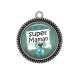 Pendentif Cabochon Argent - super maman