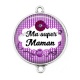 Connecteur Cabochon Argent - super maman