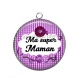 Pendentif Cabochon Argent - super maman