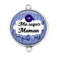 Connecteur Cabochon Argent - super maman