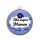 Pendentif Cabochon Argent - super maman