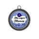 Pendentif Cabochon Argent - super maman