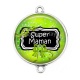 Connecteur Cabochon Argent - super maman