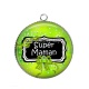 Pendentif Cabochon Argent - super maman
