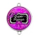 Connecteur Cabochon Argent - super maman