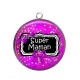 Pendentif Cabochon Argent - super maman