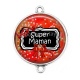 Connecteur Cabochon Argent - super maman