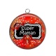 Pendentif Cabochon Argent - super maman
