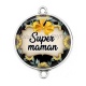 Connecteur Cabochon Argent - super maman