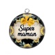 Pendentif Cabochon Argent - super maman