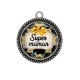 Pendentif Cabochon Argent - super maman