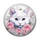 Cabochon Résine - chat fleur