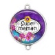 Connecteur Cabochon Argent - super maman