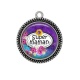 Pendentif Cabochon Argent - super maman
