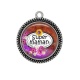 Pendentif Cabochon Argent - super maman