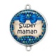 Connecteur Cabochon Argent - super maman