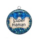 Pendentif Cabochon Argent - super maman