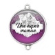 Connecteur Cabochon Argent - super maman