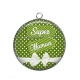 Pendentif Cabochon Argent - super maman