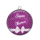 Pendentif Cabochon Argent - super maman
