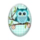 Cabochon Verre Ovale - chouette