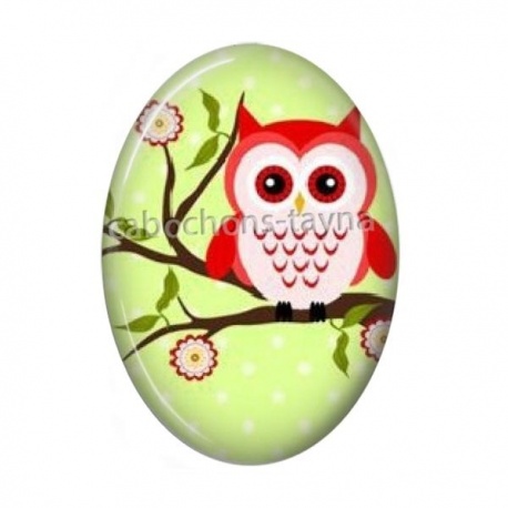 Cabochon Résine Ovale - chouette