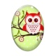 Cabochon Verre Ovale - chouette